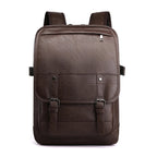 High School Men's Leather Bag Retro Backpack