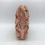 Metal Rose Diamond Chain Clutch Evening Bag