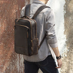 Men's Simplicity Vintage Casual Leather Backpack