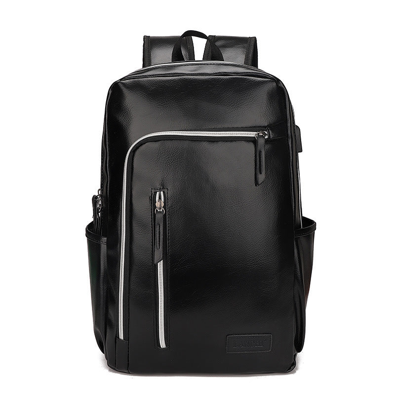 PU Leather European And American Style Men's Business Casual Backpack