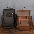 Crazy Horse Leather Men's Leather Backpack First Layer Cowhide