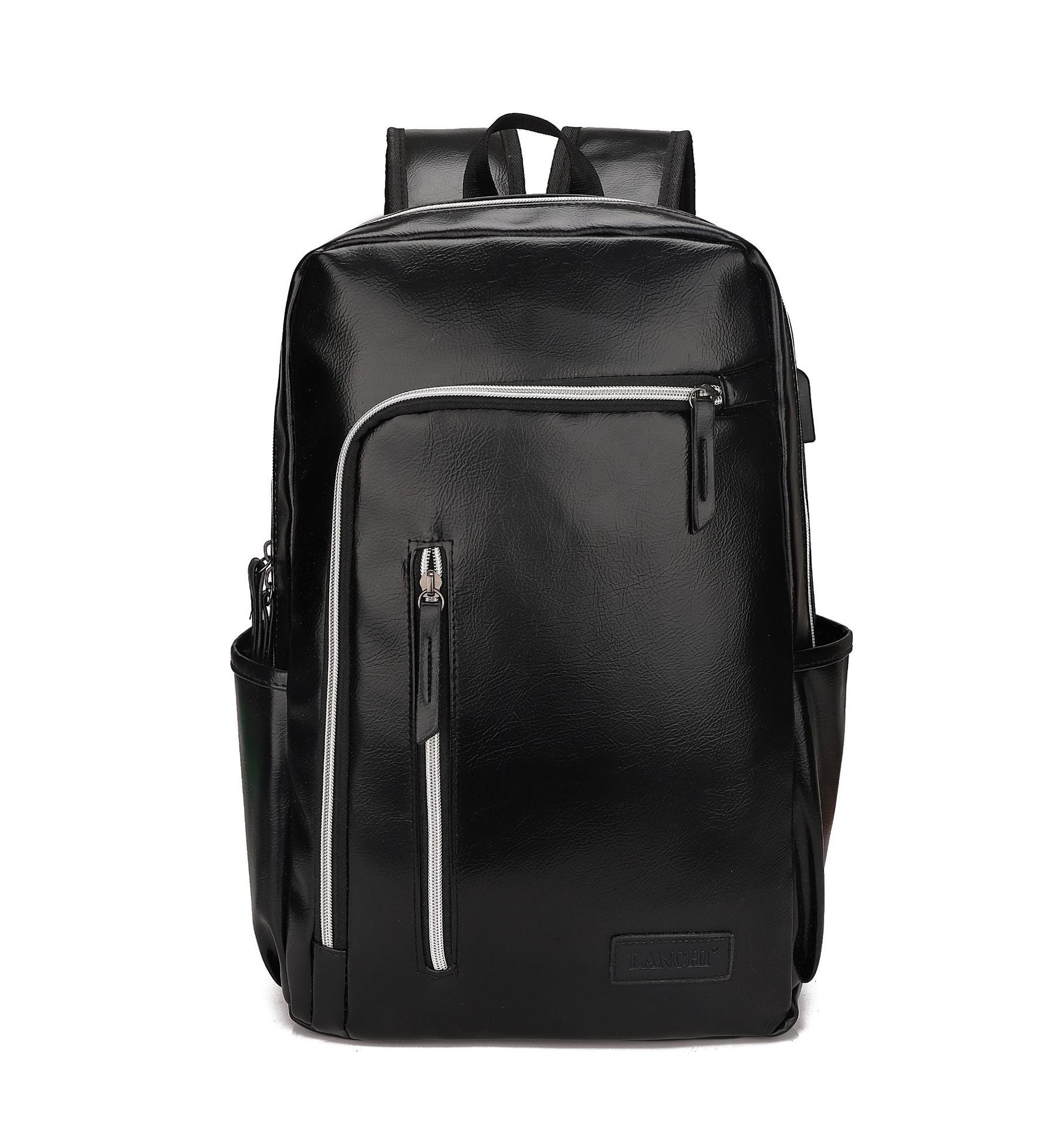 PU Leather European And American Style Men's Business Casual Backpack