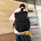 Retro Men's Leather Cowhide Women's Computer Backpack Frosted