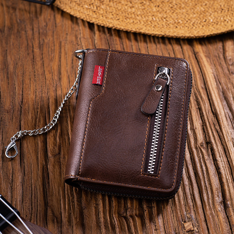 Multiple Card Slots Large Capacity Two-fold Zipper Cash And Card Versatile Bag