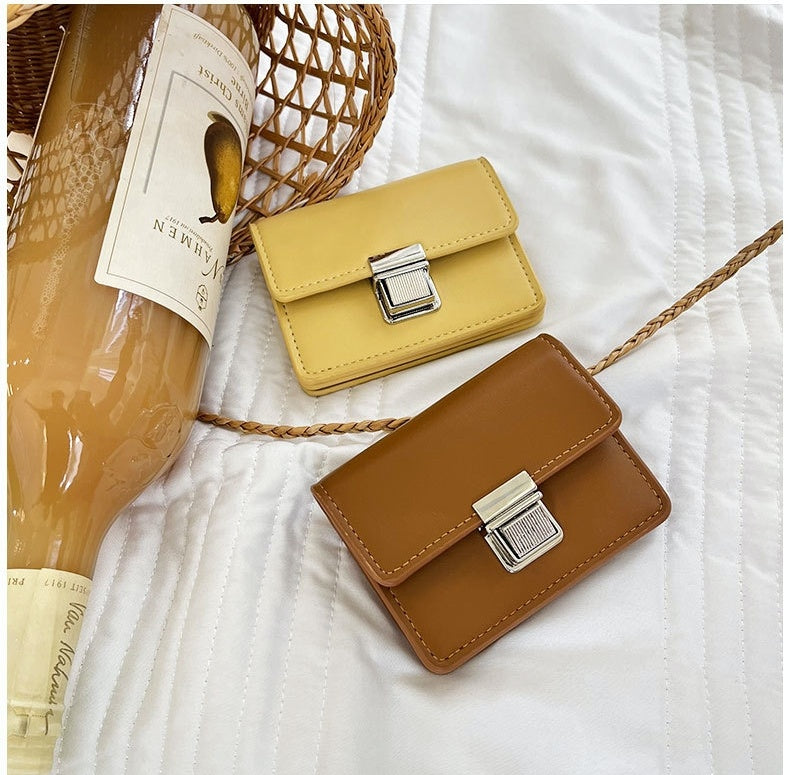 Female Mini Minority Simple Portable Elegant Flip Metal Buckle Card Holder Ins Student Wallet Fashion