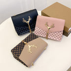 Tassel Deer Head Contrast Color Chain Small Square Leisure Phone Bag