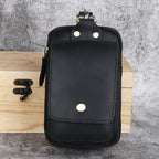 Crazy Horse Leather Men's Belt Bag First Layer Cowhide Mobile Phone Waist Of Trousers Pannier Bag