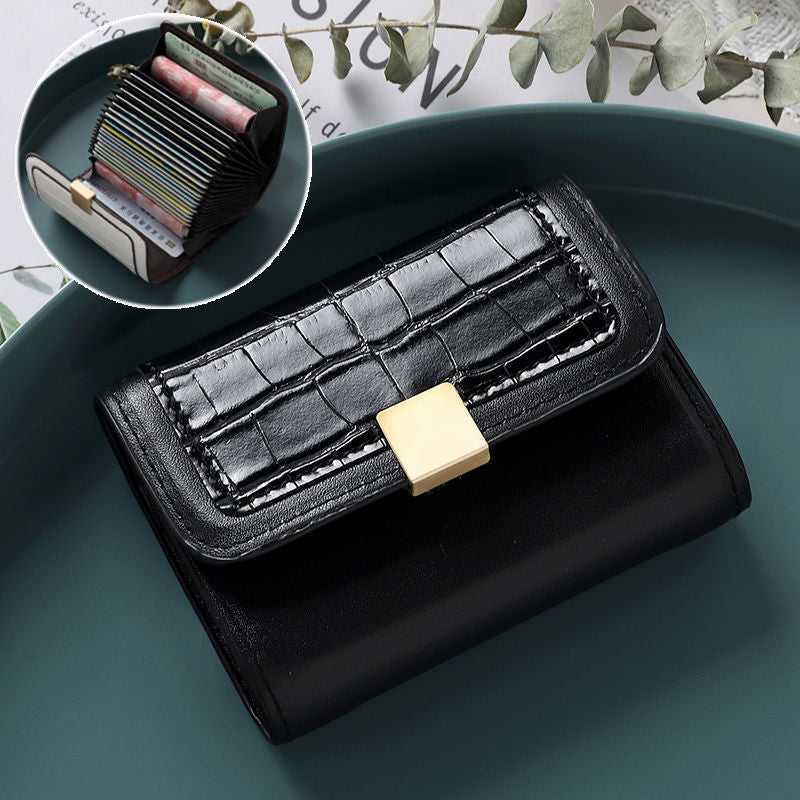 Simple Women's Small Card Bag Fashion Organ Buckle Zero Wallet